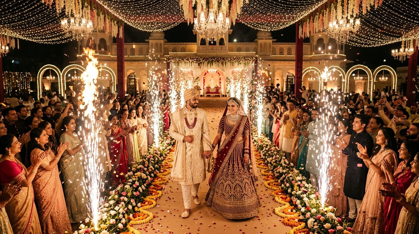 Royal Indian Wedding Entry Slow-Motion & Pyro VN Video Editor Code